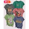Follow a specific direction Five-piece set for women T T-shirt with butterfly inspirational print Summer casual wear Short-sleeved shirt for work