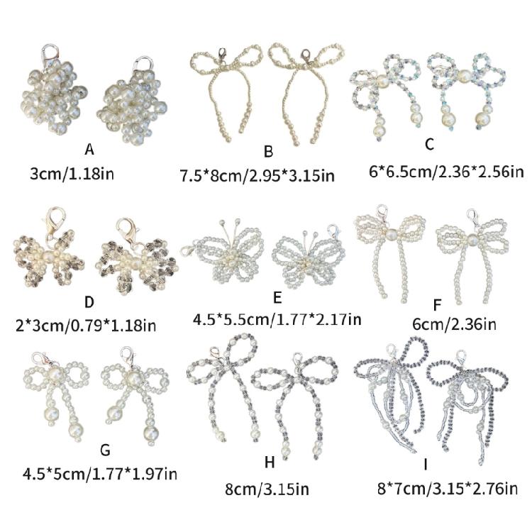 Beautiful Bowknot Shoe Adornments Sophisticated Pearls Bowknot Shoe Accessory Personalized Beaded Show Decoration