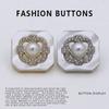 10Pcs Pearl Buttons Diamond-Encrusted Women'S High-End Sweater Delicate Cardigan Cashmere Clothes Metal Buttons