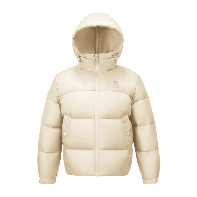 Camel Women s Outdoor Hooded Short Goose Down Puffer Jacket L