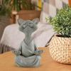 Resin Zen Cat Figurine In Meditation Pose for Home and Office Decor