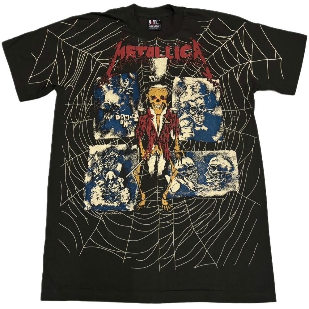 Vintage Metallica AOP XL Ringmaster Pushead All Over Print 90s T-shirt REPRINT