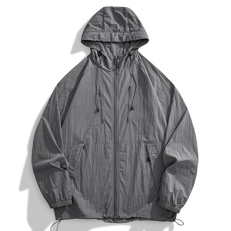 Unisex Ice Silk UV Protection Hooded Jacket - Breathable, Long Sleeve Summer Wear