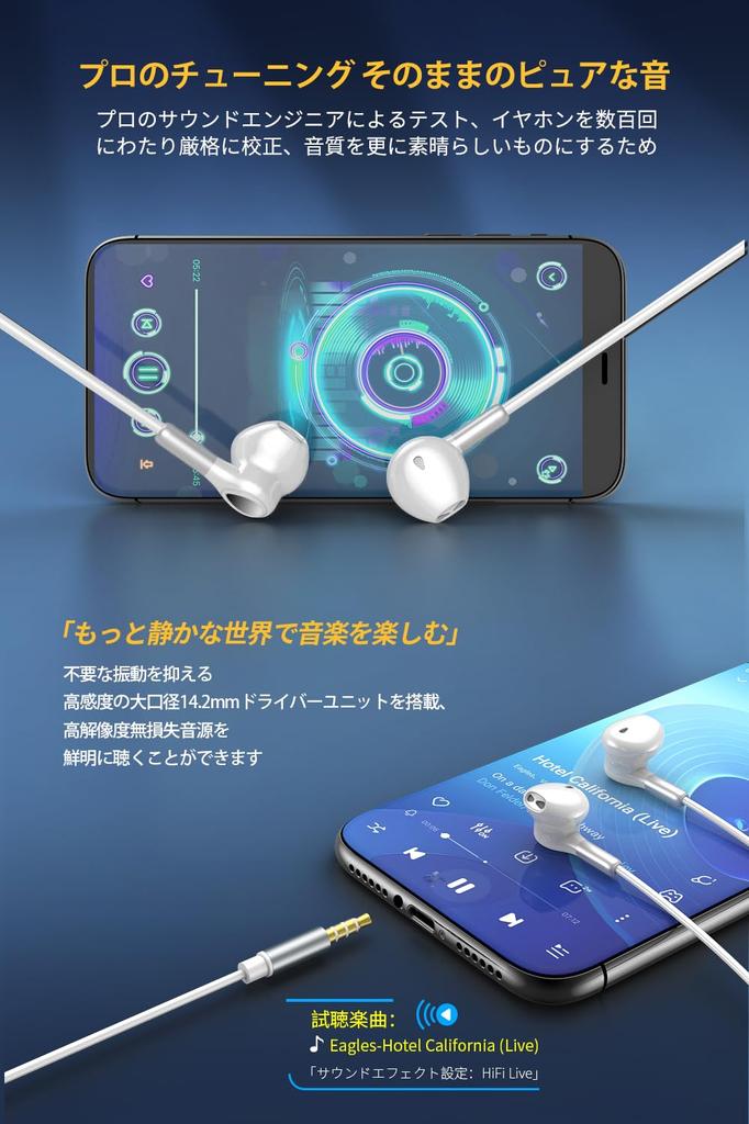 Lazata Kabelgebundene Robuste TPE CTIA Standard Stereo-Ohrhörer mit MEMS-Mikrofon [Verbessertes Modell] 3,5 mm Kopfhörer, Kabel, 4-polig Hochempfindlich [Weiß]