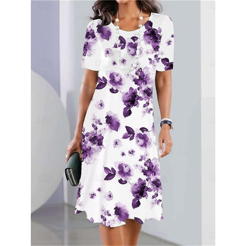 Women's Midi Dress Casual Dress T Shirt Dress Tee Dress Shift Dress Summer Dress Elegant Stylish Formal Vacation Work