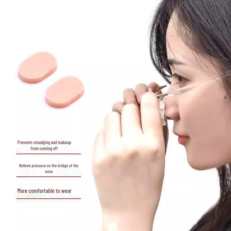 Oval Silicone Glasses Nose Pads - Pressure Relief, Anti-Makeup, Anti-Slip, Shock Absorption, Seamless Design in Skin Tone