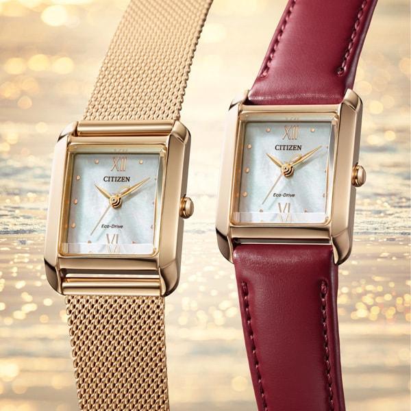 Citizen EW5593-64D ( Sledujte L CITIZEN L Square Collection (Čtvercová kolekce) Eco-Drive s výměnou pásku)