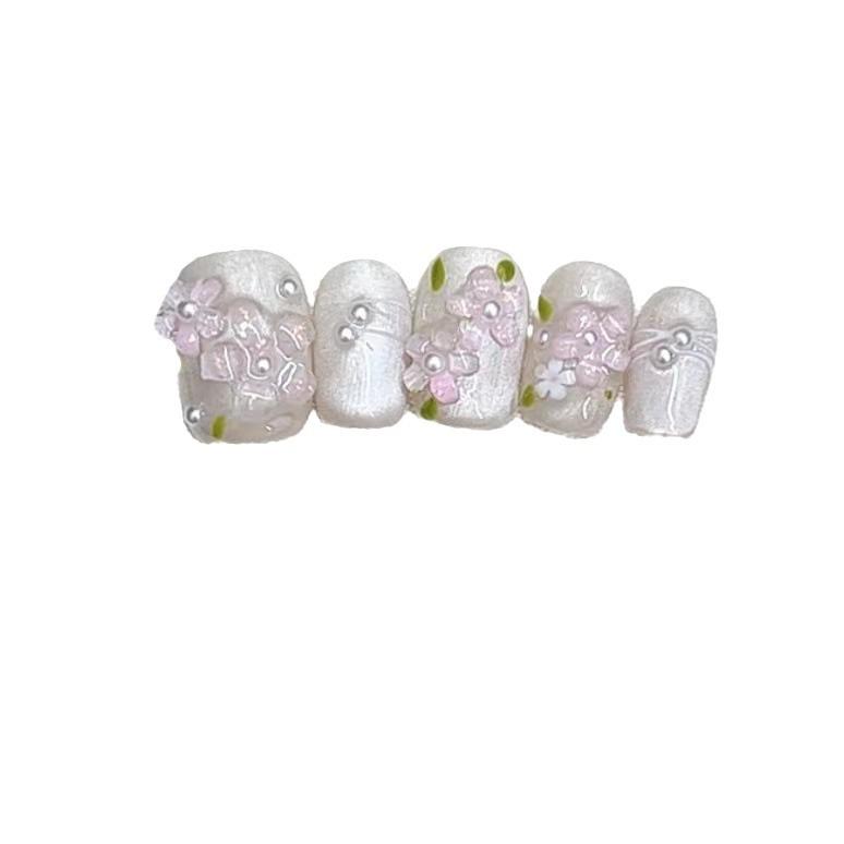 Pure Hand-made Phototherapy Wear Nail Piece Carved Wear Nail Finished Product Reusable Nail Patches