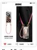 Heart-Design Mirror Phone Case with Lanyard for Apple 13/14/15/16 Pro Max
