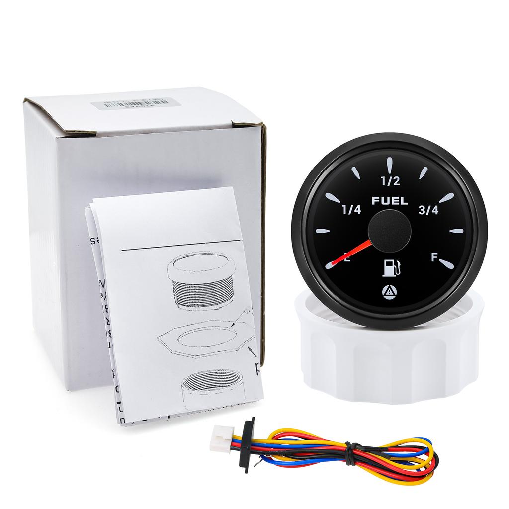 7 Color Backlight 52mm Fuel Level Gauge With Flashing Alarm 0-190ohm 240-33ohm 0-90ohm Oil Tank Meter Digital pointer Gauge