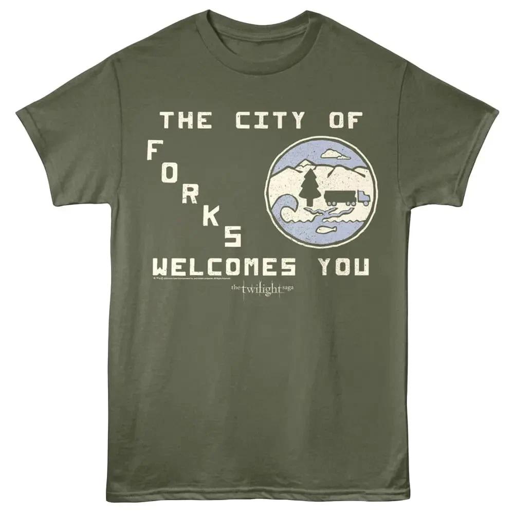 

Twilight Welcome to Forks Men s T Shirt 3XL