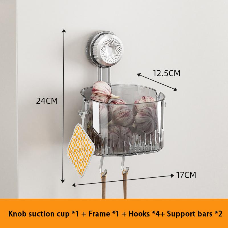 1PC Suction Cup Washbasin Storage Rack Self-Adhesive Bathroom Organizer No Drilling Required Punch-Free Installation