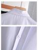 Women's Plus Size Dark Striped Short Sleeve Shirt: Professional Summer Workwear