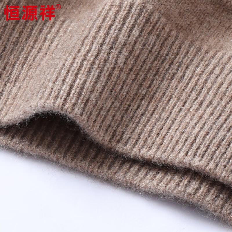 Hengyuanxiang Men's 100% Cashmere V-Neck Cardigan Vest