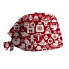 Surgical Cap with Adjustable Printed Christmas Theme Hat, Sweat Wicking Strip, Dust-proof Cloth Bag Head Cap, Doctor's Oral Cap, Nurse's Cap