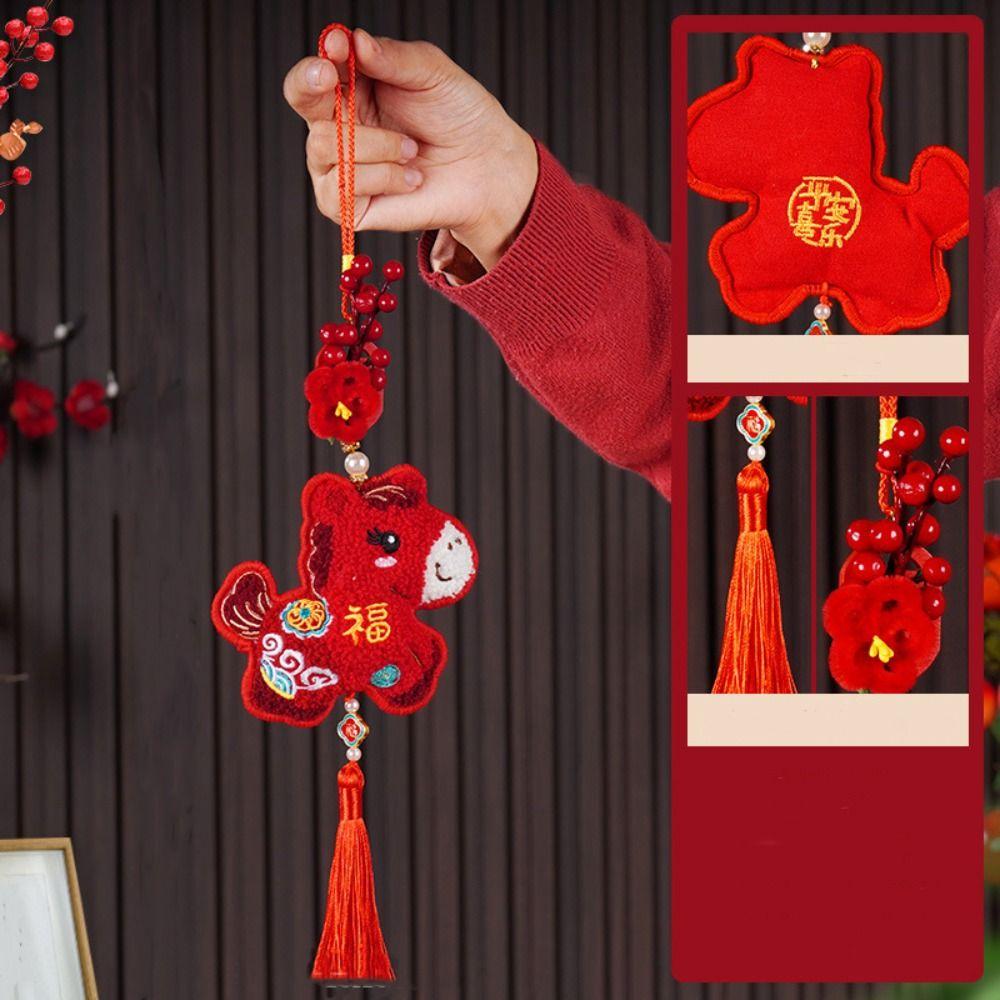 Cartoon Zodiac Pony Home Decoration Plush Chinese New Year Gift Horse Keychain  Year of Horse