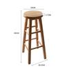 Creative European Solid Wood High Bar Stool, Simple Milk Tea Shop Chair