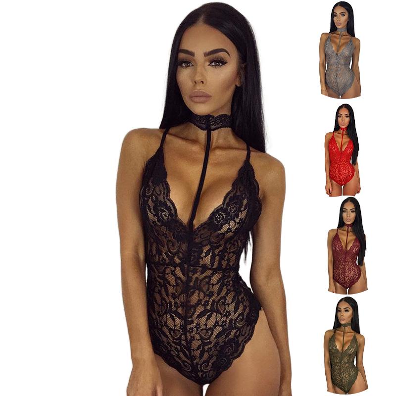 Lenjerie Erotică Europeană și Americană din Dantelă - Body Sexy Transparent Babydoll
