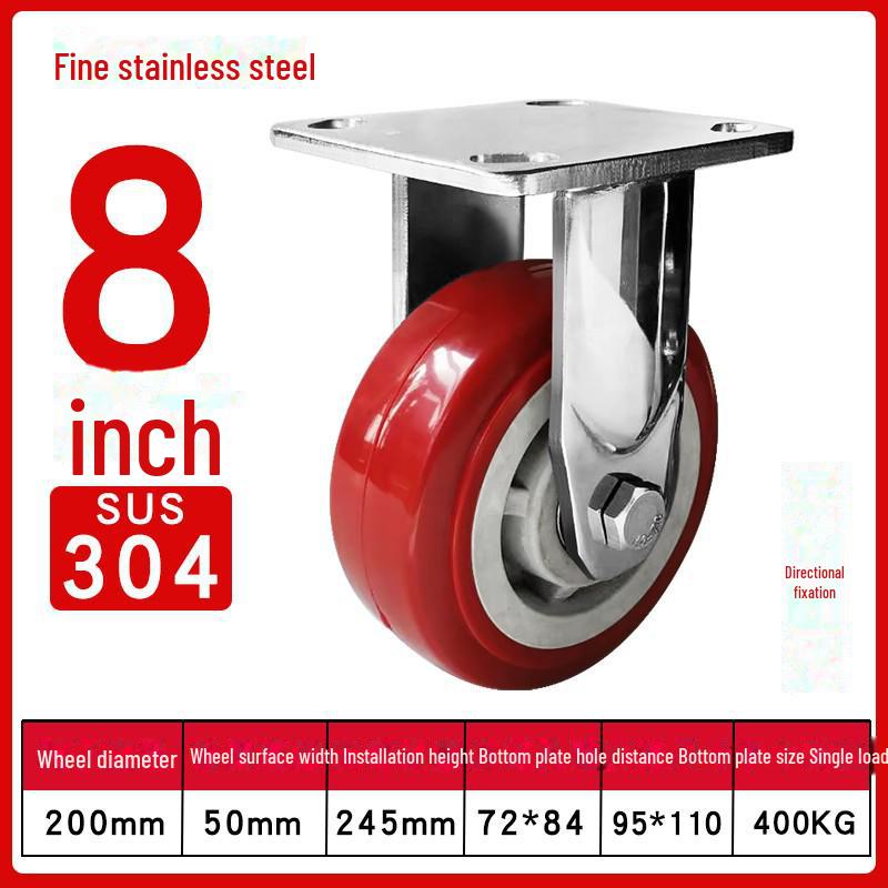 Medium 304 Stainless Steel Silent Caster Wheels with Brakes - Available In 3", 4", and 5" Sizes (Anti-Rust & Labor-Saving)