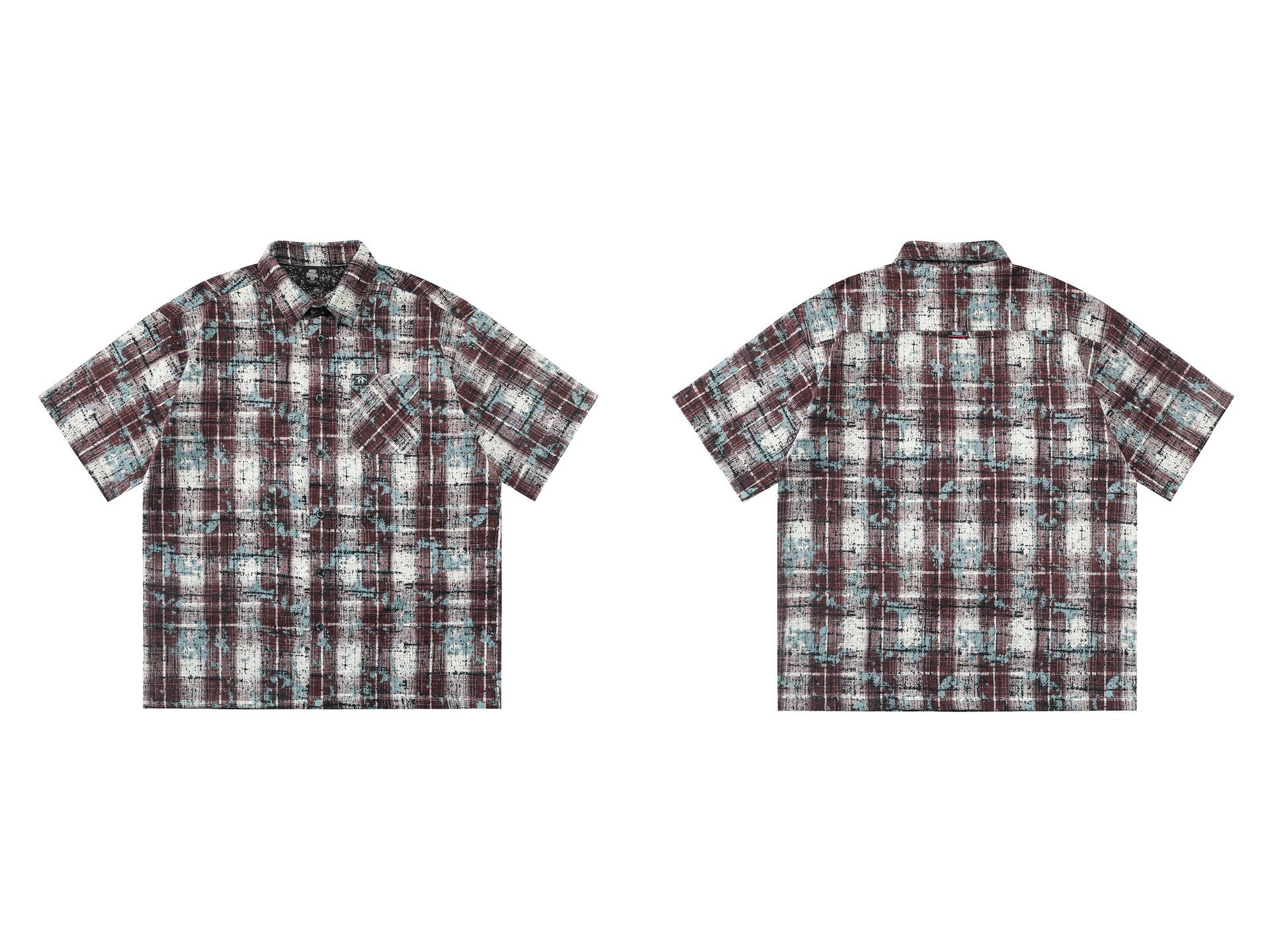 Рубашка свободного кроя в стиле чикано-гангстера, ржавая камуфляжная XL красный