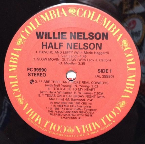 LP Record WILLIE NELSON Half Nelson FC39990 Columbia 1985 Canada CountryFolk Used