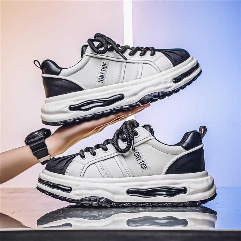 New Fashion Men's Four Seasons Comfortable Thick Sole Shoes Students Male Boys Trending Soft Sole Breathable Casual Running Sneakers