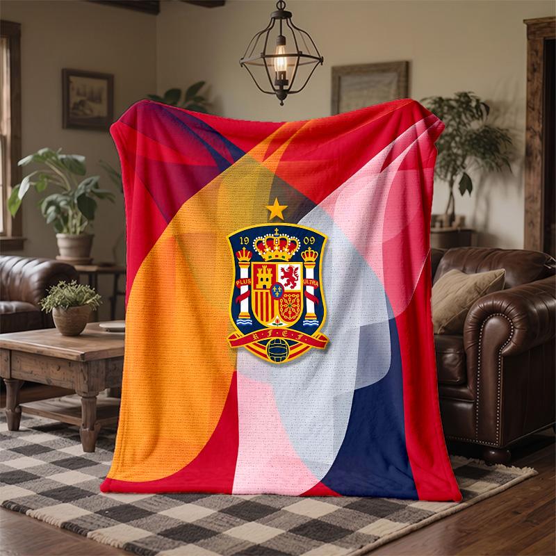 Spain National Football Team Print Flannel Blanket Soft Warm Sofa Bed Throw Blanket For Home Office Bedroom
