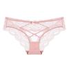 Sexy Underwear for Women Seamless Hipster Sheer Mesh Lace Panties Low Waist V-Back Strappy Criss Cross Briefs