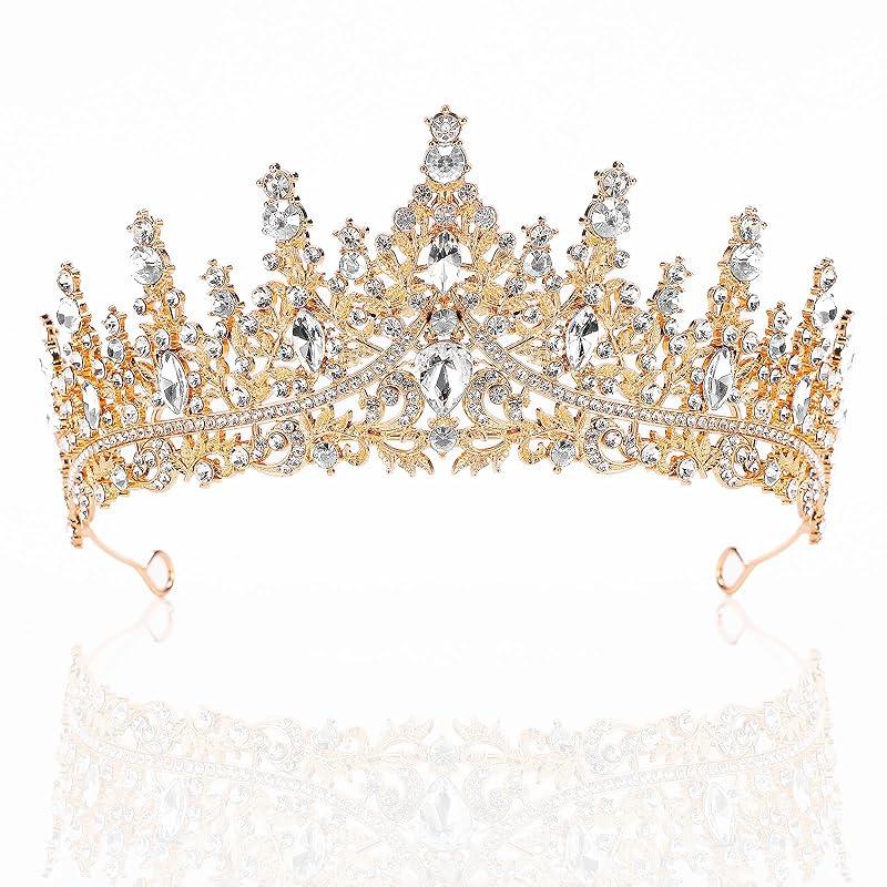 Tiara for Women, Crystal Queen Crowns, Rhinestone Princess Tiaras, Royal Hair Accessories Perfect for Birthday Decorations, Wedding Brides, and
