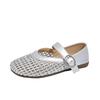 Mesh Mary Jane Damenschuhe Sommer 2025 neu hohl flacher Mund flacher Absatz flache Sohle Gürtelschnalle rutschfeste einzelne Schuhe