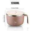 Noodle Bowl Cooker 1200ml Anti-Scalding Soup Mugs with Lid and Fork 304 Stainless Steel Lunch Bowl for Kitchen Pho Soup Pasta