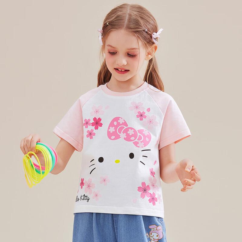 Hello Kitty Girls' Cartoon Print Short Sleeve T-Shirt