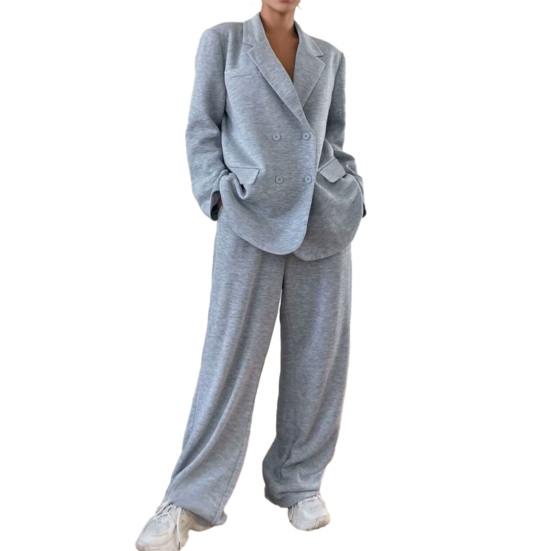Women's Suits 2 Piece Set Oversized Blazer Jacket And Wide Leg Dressy Pants Casual Business Set Formal Office Work Outfits