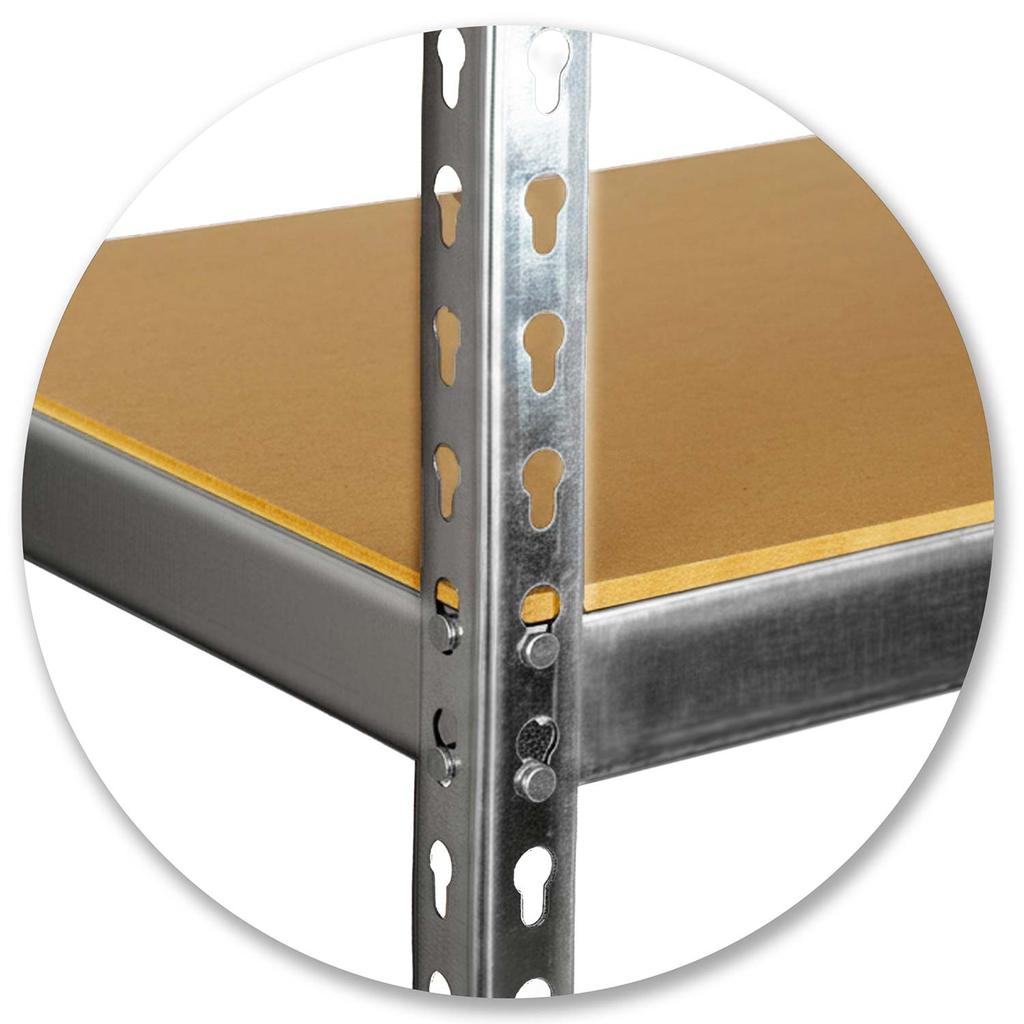 Metal Storage Shelf 183 X 90 X 40 Cm Humberg Hr-853 Silver