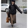 Winter Women's Embroidered Teddy Bear Splicing Lapel Short Cotton Jacket S-XL