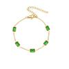 Trendy Light Luxury Gold Emerald Titanium Steel Bracelet for Women