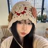 Dimanaf Invierno Otoño Sombrero de Mujer Floral Sombrero Grueso Nuevo 2025 Moda Dama Sombrero Grueso de Punto