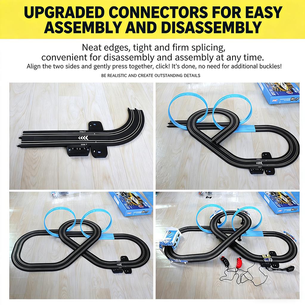 AGM Sonic Storm Slot Car Track Set – 2-Player Electric Race Track for Kids & Family Fun