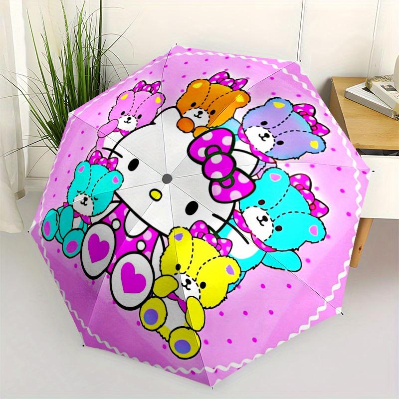 1pc Hello Kitty Auto Personality Personality Umbrella 8-Bone Design Compact Gear for Outdoor Travel, Perfect Helloween Chrismas Gift for Friends or Fa