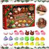Christmas Party Supplies for Students 2026 Dumplings Advent Calendar with 24 Mini Bun Squeeze Collectible Toys Boys Girls Toys, Festive Countdown Box,