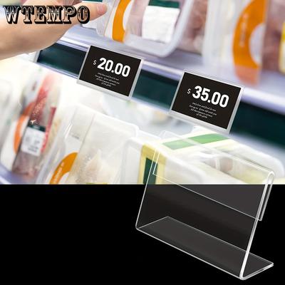 10ks Mini průhledné akrylové držáky na cedule Odolné a všestranné pro štítky Jmenovky a cenovky Perfektní pro maloobchodní akce a domácí organizaci