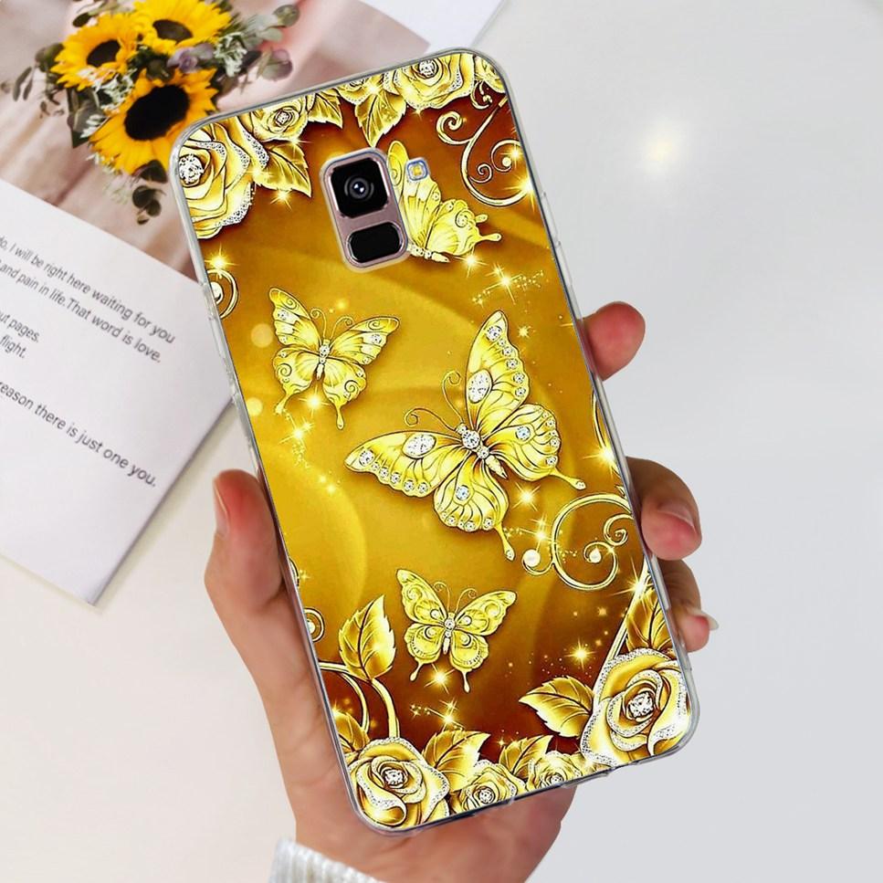 For Samsung Galaxy A8+ A8 Plus Case New Butterfly Flower TPU Soft Silicon Cover For Samsung A8+ 2018 SM-A730F Phone Case Funda