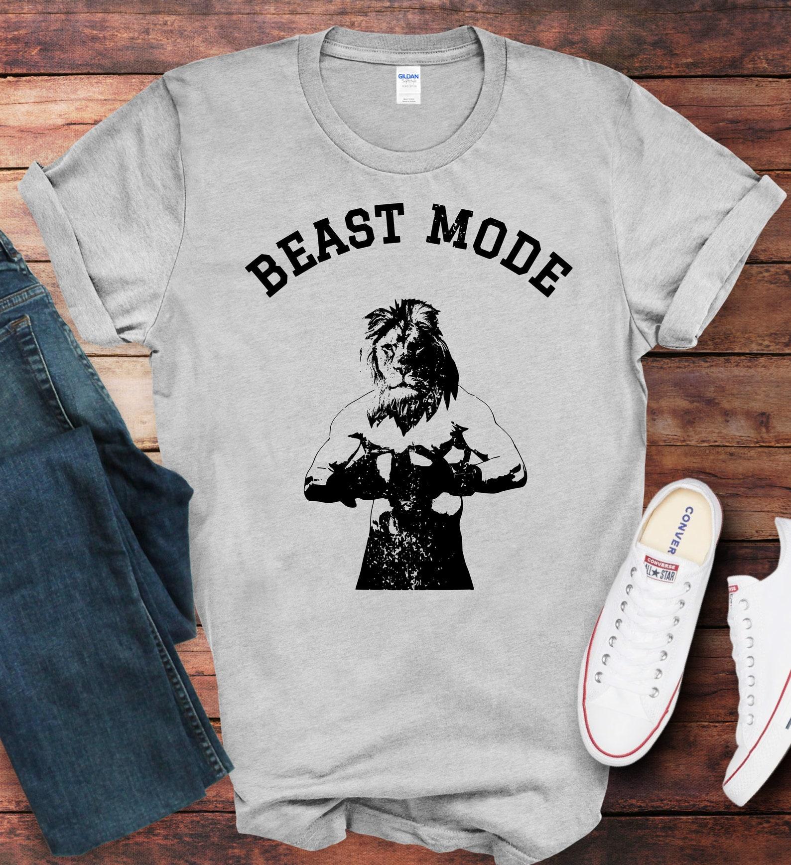 Beast Mode Lion Boxer T-Shirt: Men s & Women s Training Tee 4XL