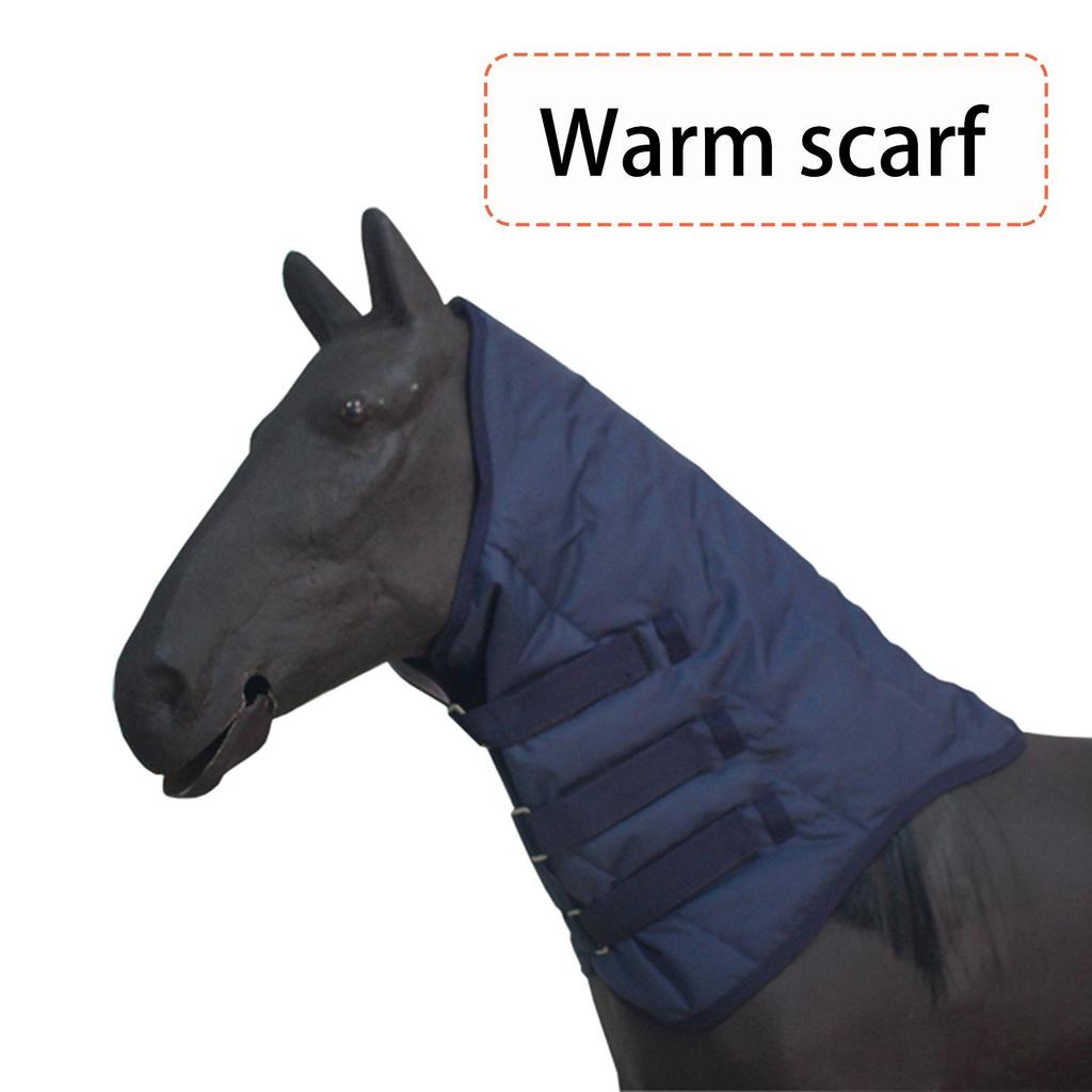 Waterproof Horse Neck Cover Thickened Filled Neck Warmer Protector with Three Straps for Cold Weather Equestrian Riding