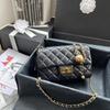 2025 Fang Pangzi Xiaochan Leather Gold Bead Crossbody Bag