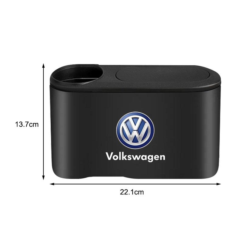 Kosz na śmieci Emblemat samochodowy Pojemnik na śmieci Przechowywanie Akcesoria samochodowe Dla Volkswagen B7 B6 B5 Golf 4 5 6 Polo Passat CC Jetta Mk6 Tiguan Gol Cross