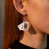 Funky Aces Playing Card Earrings Punk Poker Hand Game Casino Fun Costume Jewelry Game Cards Earrings for Women Girls