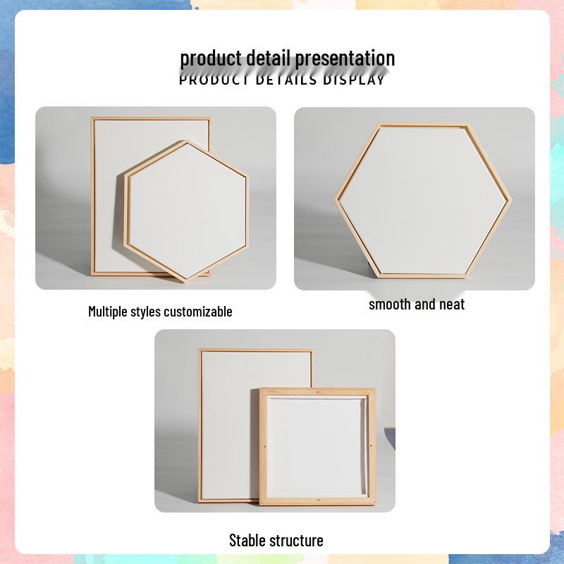 Square Pine Wood Canvas Frame Set: Solid Wood Painting Panels & Creative Drawing Boards for Kids