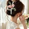 Elegante Schwarze Strass-Haarklammer - Großes High-End-Accessoire