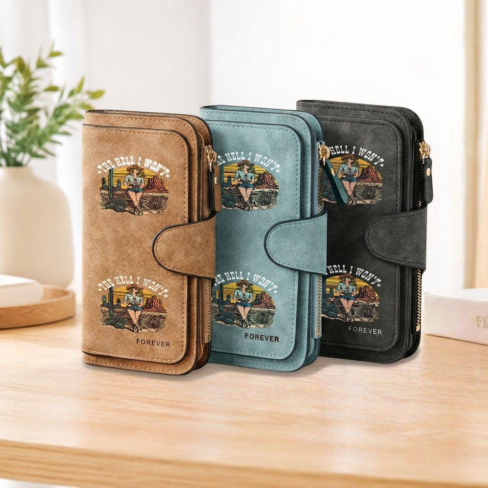 Western Cowgirl Long Zipper Wallet, Large Capacity Card Holder, Unisex Clutch Bag, Fashionable Zipper Coin Purse, Suitable for Daily Use, A Great